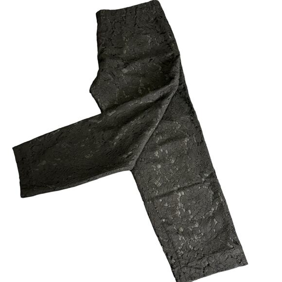 J.Crew Black Lace Pants Size 8 Womens Cocktail Evening Pull-On Straight Leg - Picture 4 of 11
